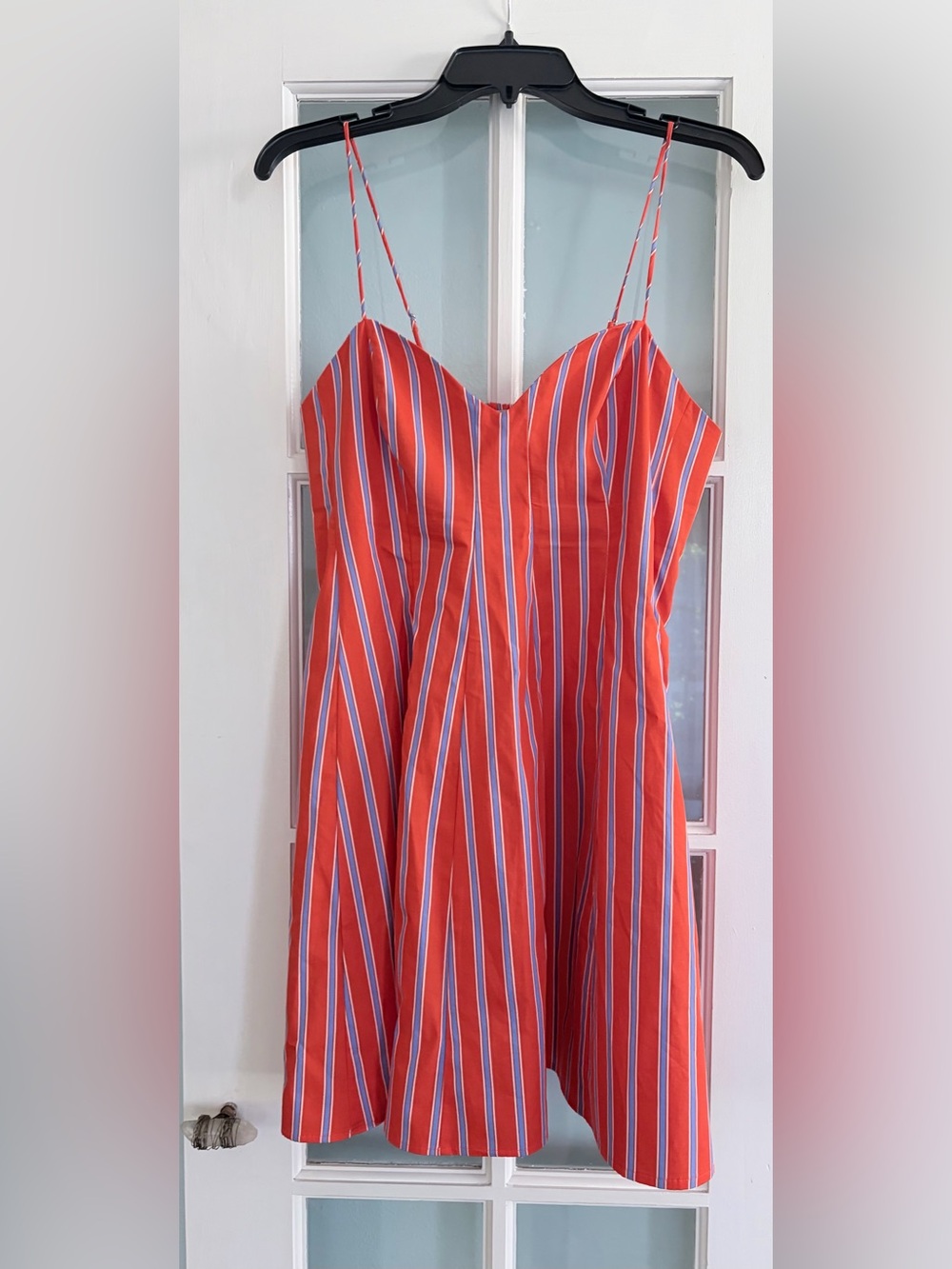 NWT Anthropologie Maeve Orange Striped Spaghetti-Strap Dress